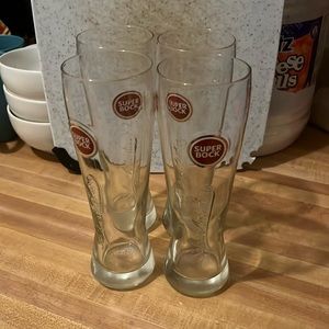 4 pc set Super Bock Beer Glasses